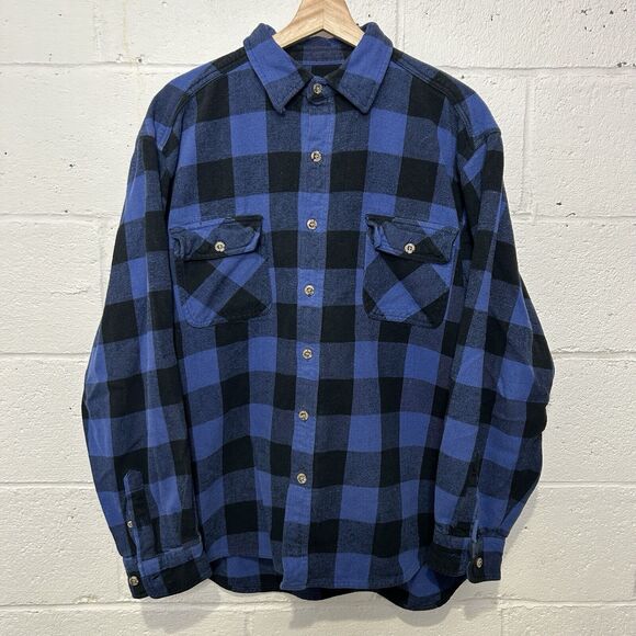Field & Stream Blue Black Buffalo Check Plaid Flannel - Picture 1 of 4